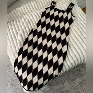 House of Harlow 1960 Harlequin Diamond Knit Stretch Bandage Dress